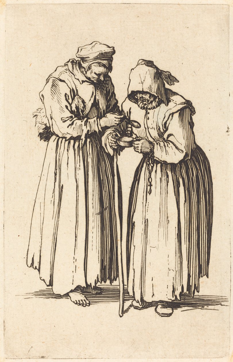 Två tiggarkvinnor av Jacques Callot