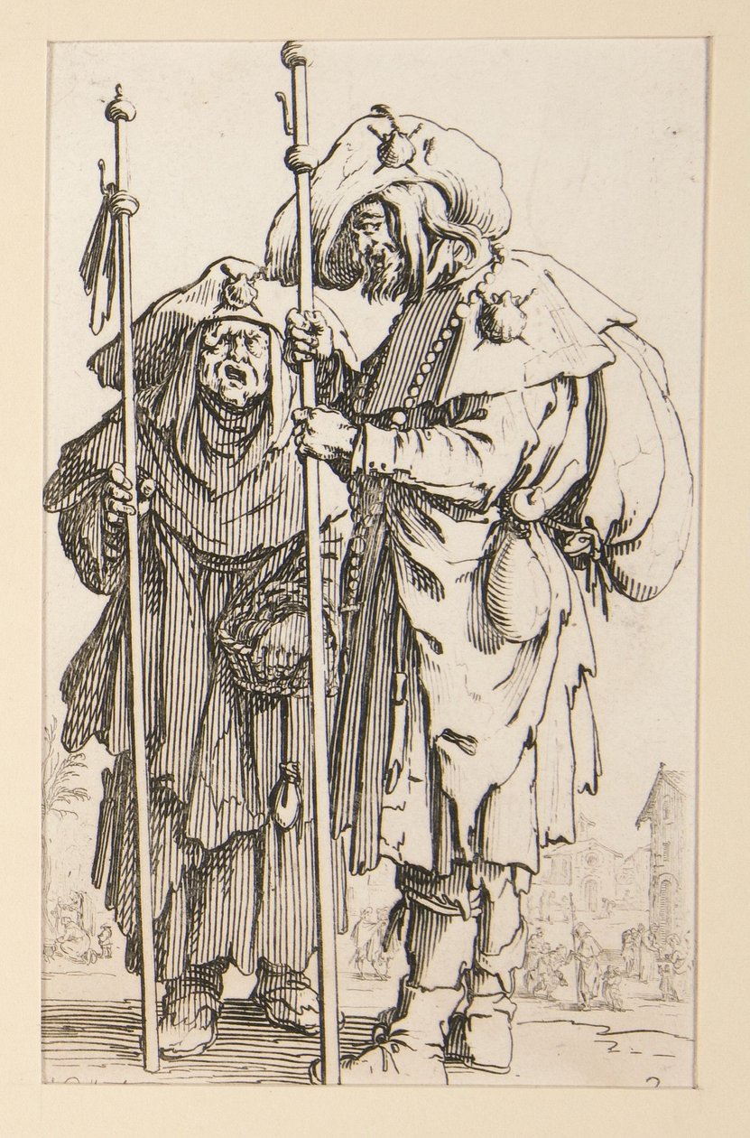 Två pilgrimer, ur Tiggarna av Jacques Callot
