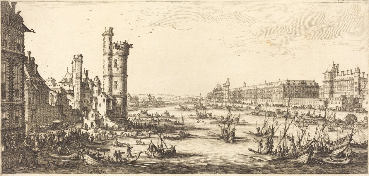 Utsikt över Louvren av Jacques Callot