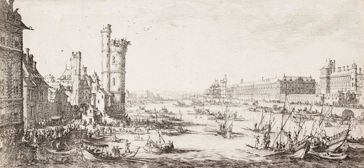 Utsikt över Louvren av Jacques Callot