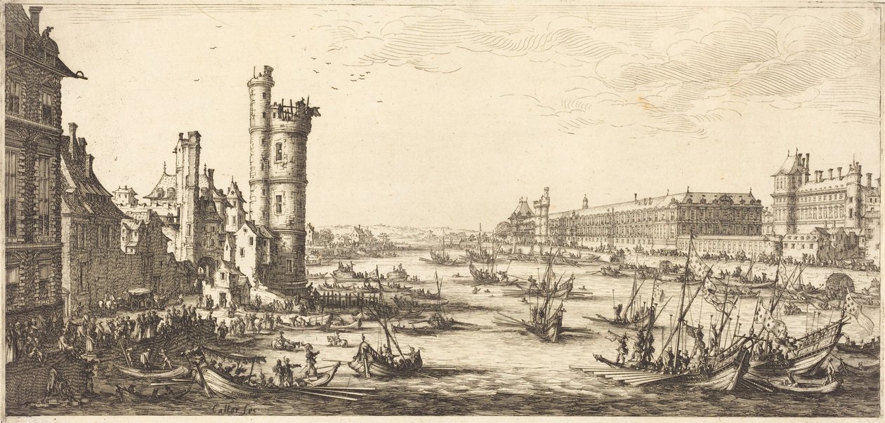 Utsikt över Louvren av Jacques Callot