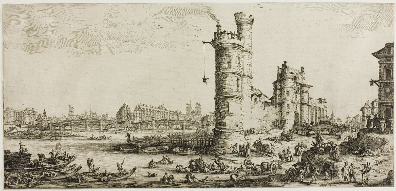 Utsikt över Pont Neuf av Jacques Callot