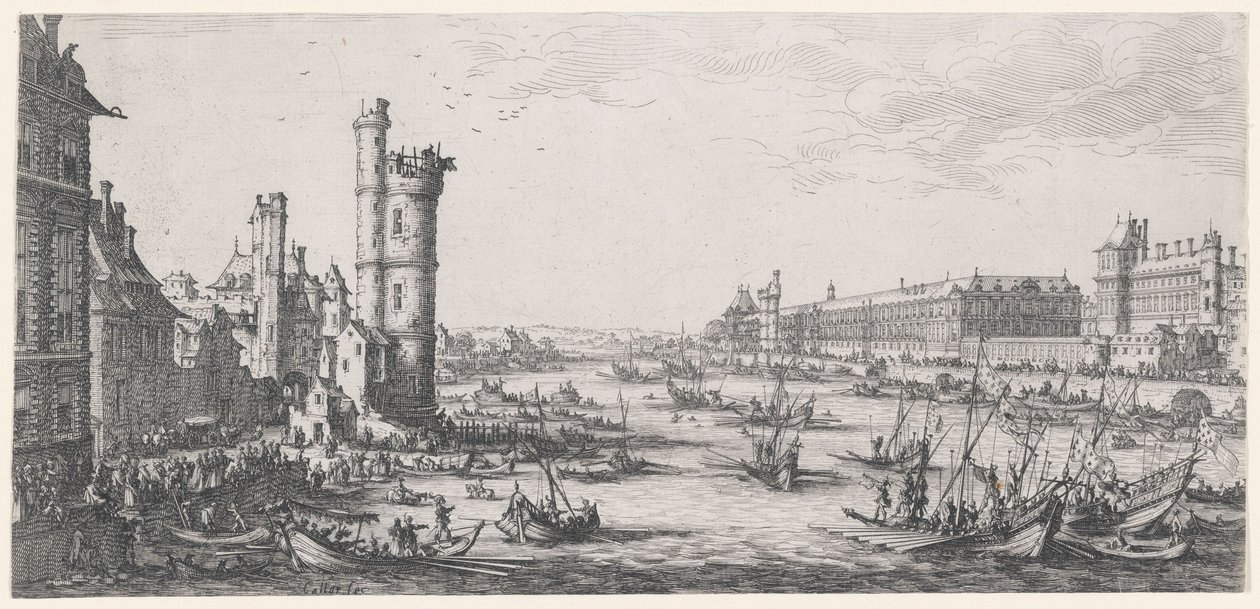 Utsikt över Louvren av Jacques Callot