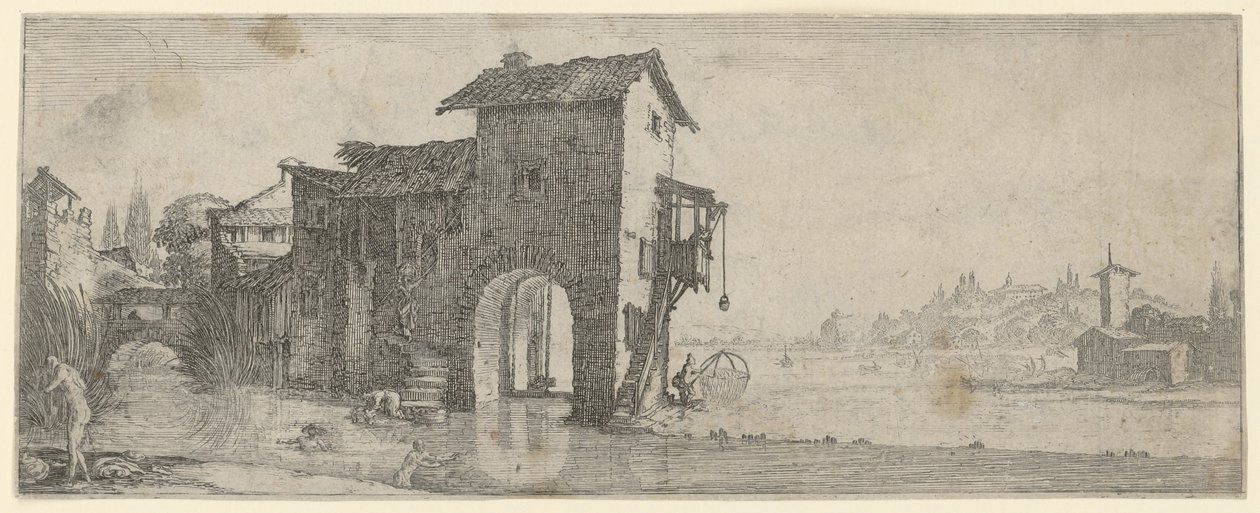 Vattenkvarn av Jacques Callot