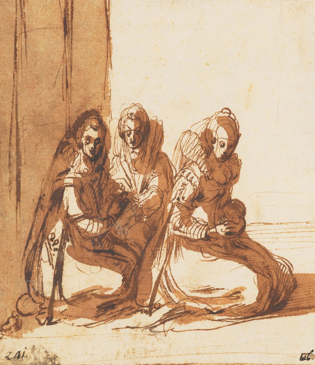 Sittande kvinnor av Jacques Callot