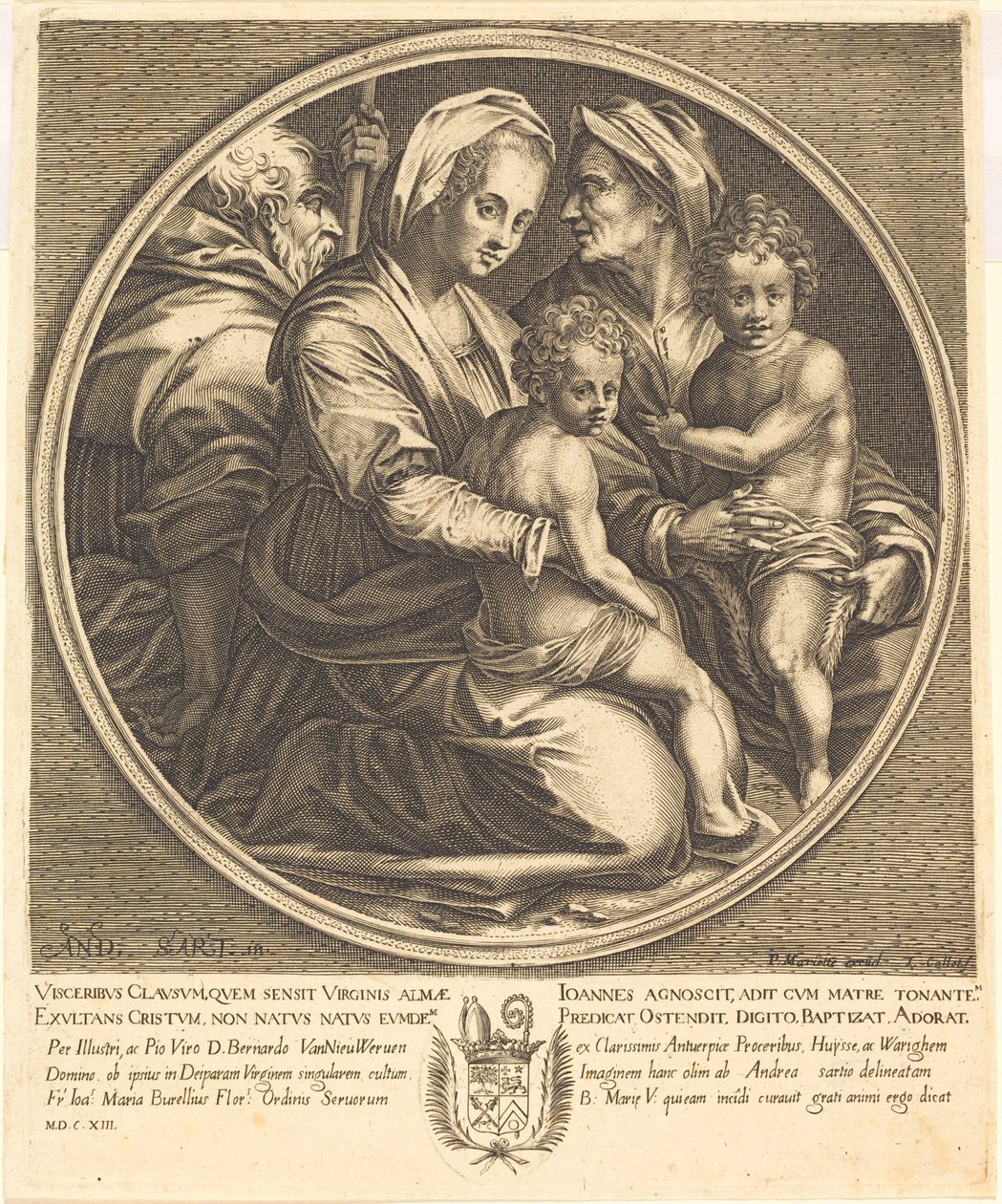 Den heliga familjen av Jacques Callot after Andrea del Sarto