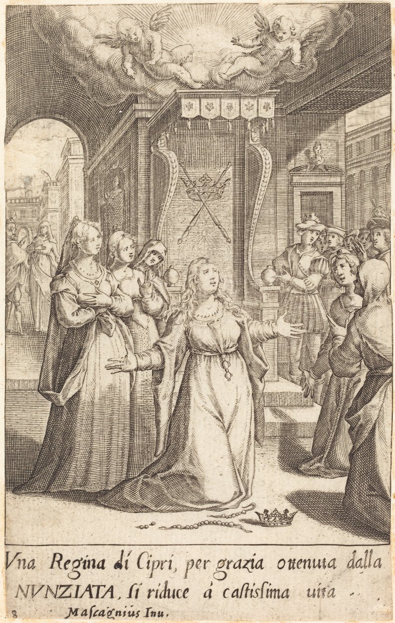 Drottning av Cypern av Jacques Callot after Donato Mascagni