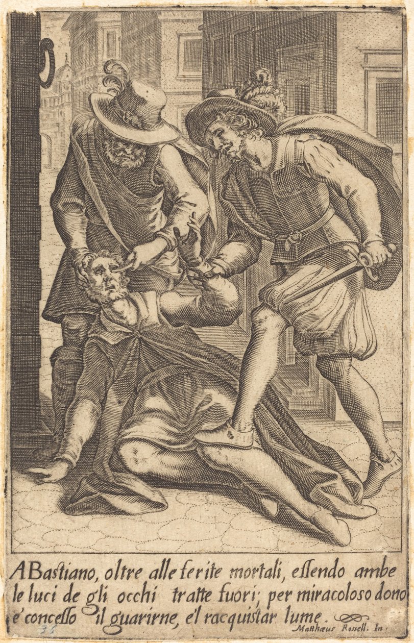 Bastian av Jacques Callot after Matteo Rosselli