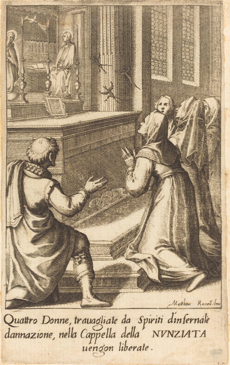 Fyra kvinnor av Jacques Callot after Matteo Rosselli