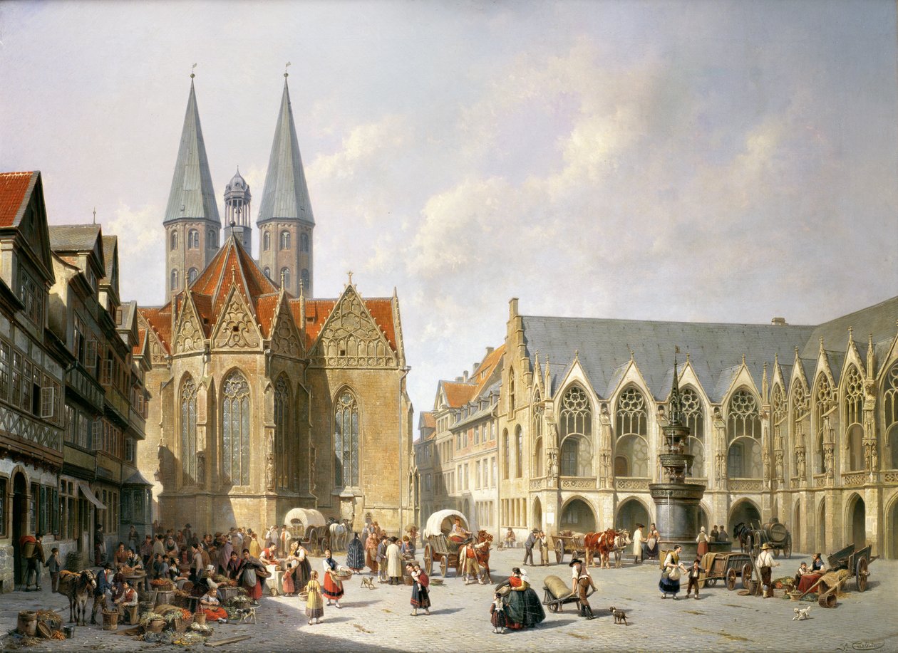 Old Town Market Square, Brunswick, 1890 av Jacques Carabain