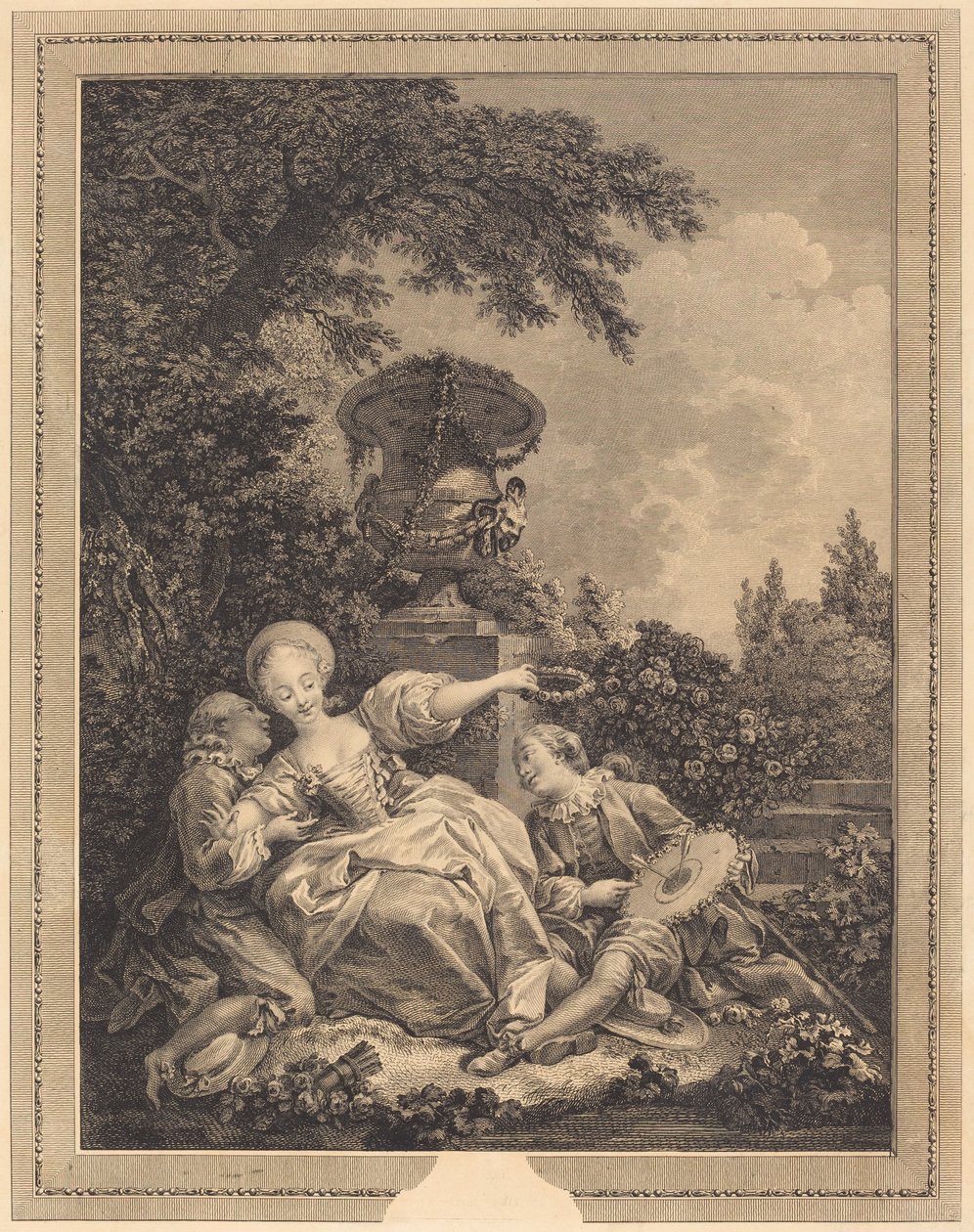 Koketten tog slut av Jacques Couché and Jean Dambrun after Jean Honoré Fragonard