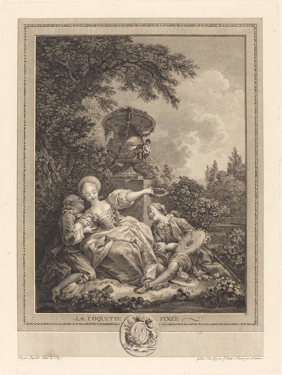 Koketten tog slut av Jacques Couché and Jean Dambrun after Jean Honoré Fragonard