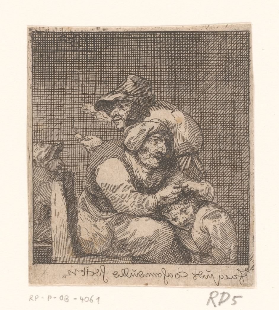 Avlusning av ett barn av en gammal kvinna av Jacques Dassonville (attributed to)