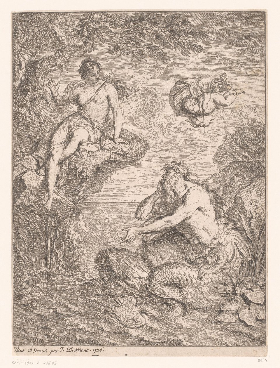 Glaucus en Scylla av Jacques Dumont