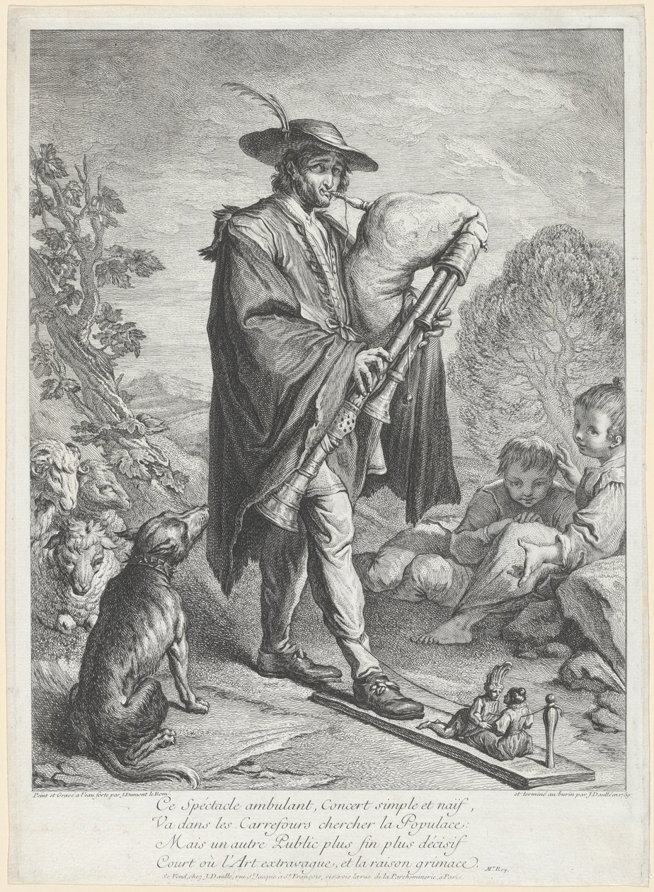 Säckpipsspelaren av Jacques Dumont Le Romain, finished by Jean Daullé
