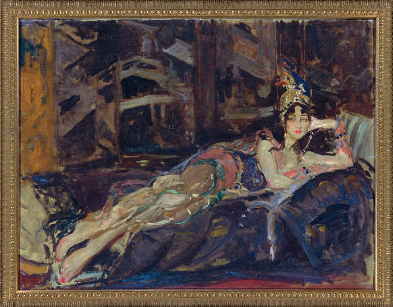 Ida Rubinstein som Zobeide i baletten Sheherazade av Nicholas Rimsky Korsakov av Jacques Emile Blanche