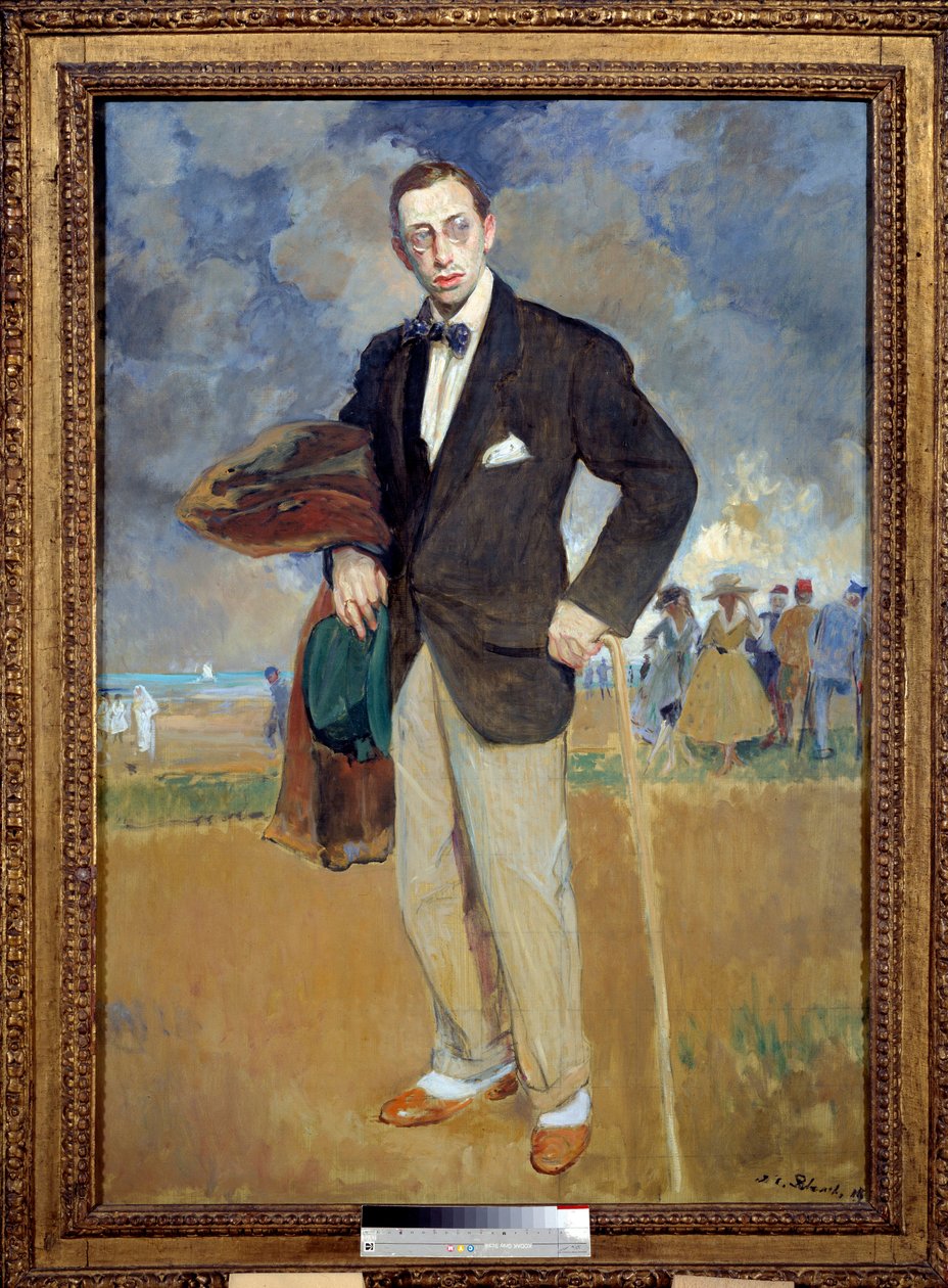 Porträtt och pied av Igor Stravinsky (Stravinsky) (1882-1971) kompositör. Målning av Jacques Emile (Jacques-Emile) Blanche (1861-1942) av Jacques Emile Blanche