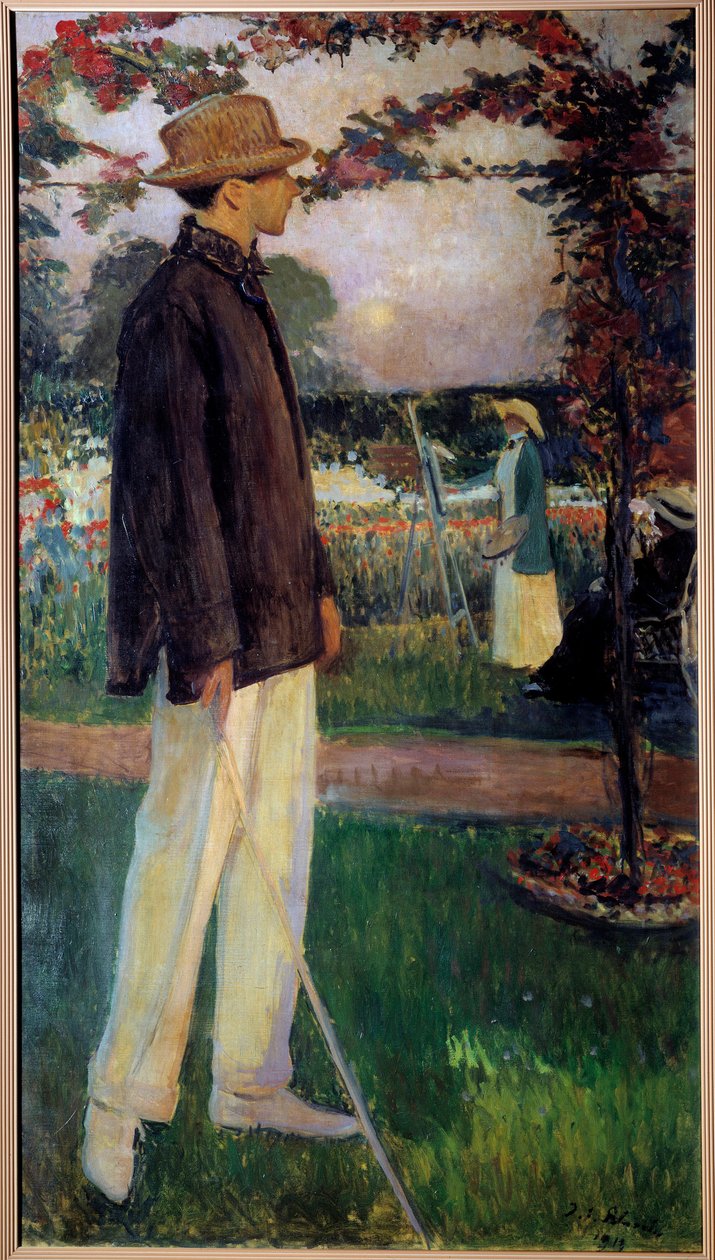 Porträtt i foten av Jean Cocteau (1889-1963) författare av Jacques Emile Blanche