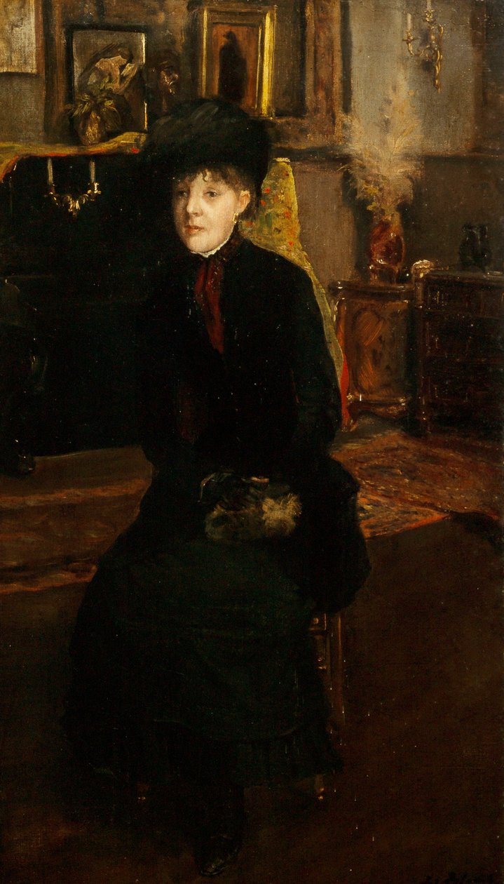 Porträtt av Mary Cassatt 1844-1926, 1885. av Jacques Emile Blanche