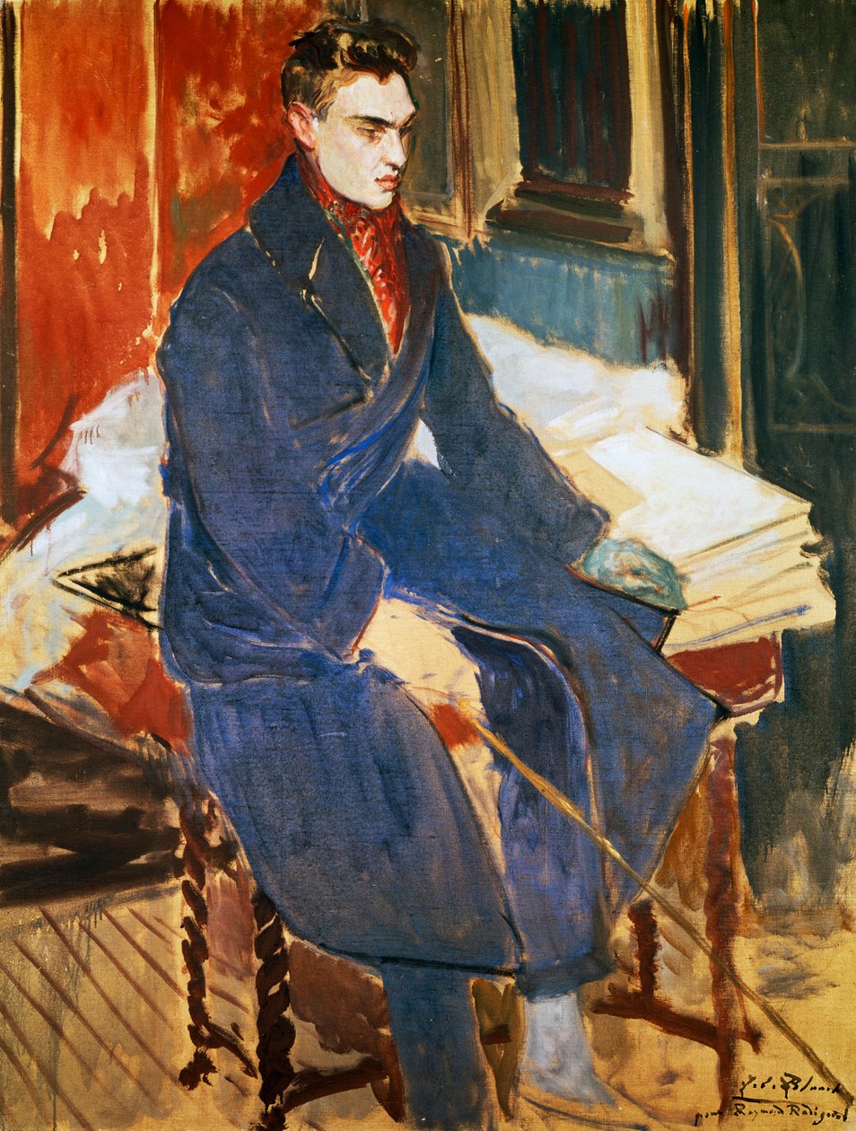 Porträtt av Raymond Radiguet (Saint-Maur-des-Fosses av Jacques Emile Blanche