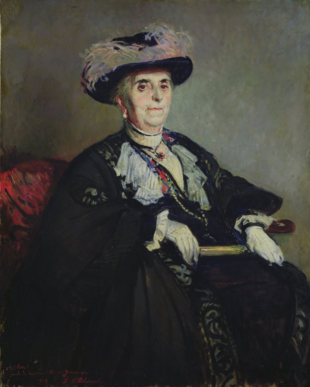 Andra studien för ett porträtt av Madame Henri Germain, 1913 av Jacques Emile Blanche