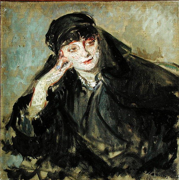 Studie för ett porträtt av grevinnan Anna de Noailles (1876-1933) 1912 av Jacques Emile Blanche