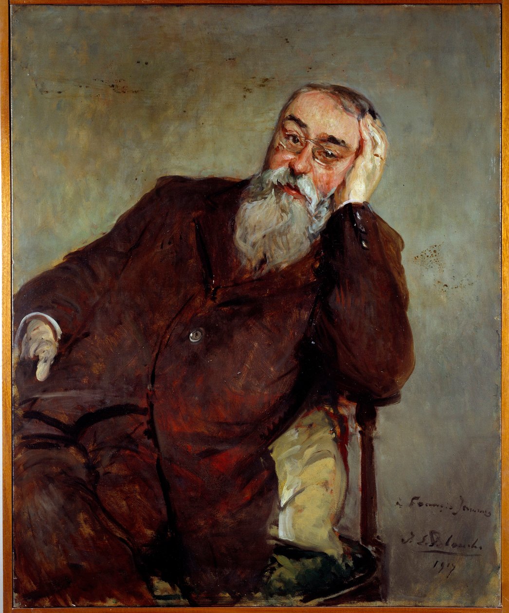 Studie för porträttet av Francis Jammes (1868-1938) fransk författare Målning av Jacques Emile (Jacques-Emile) Blanche (1861-1942) 1917 Sön. 1x0,81 m Rouen, musee des Beaux Arts av Jacques Emile Blanche