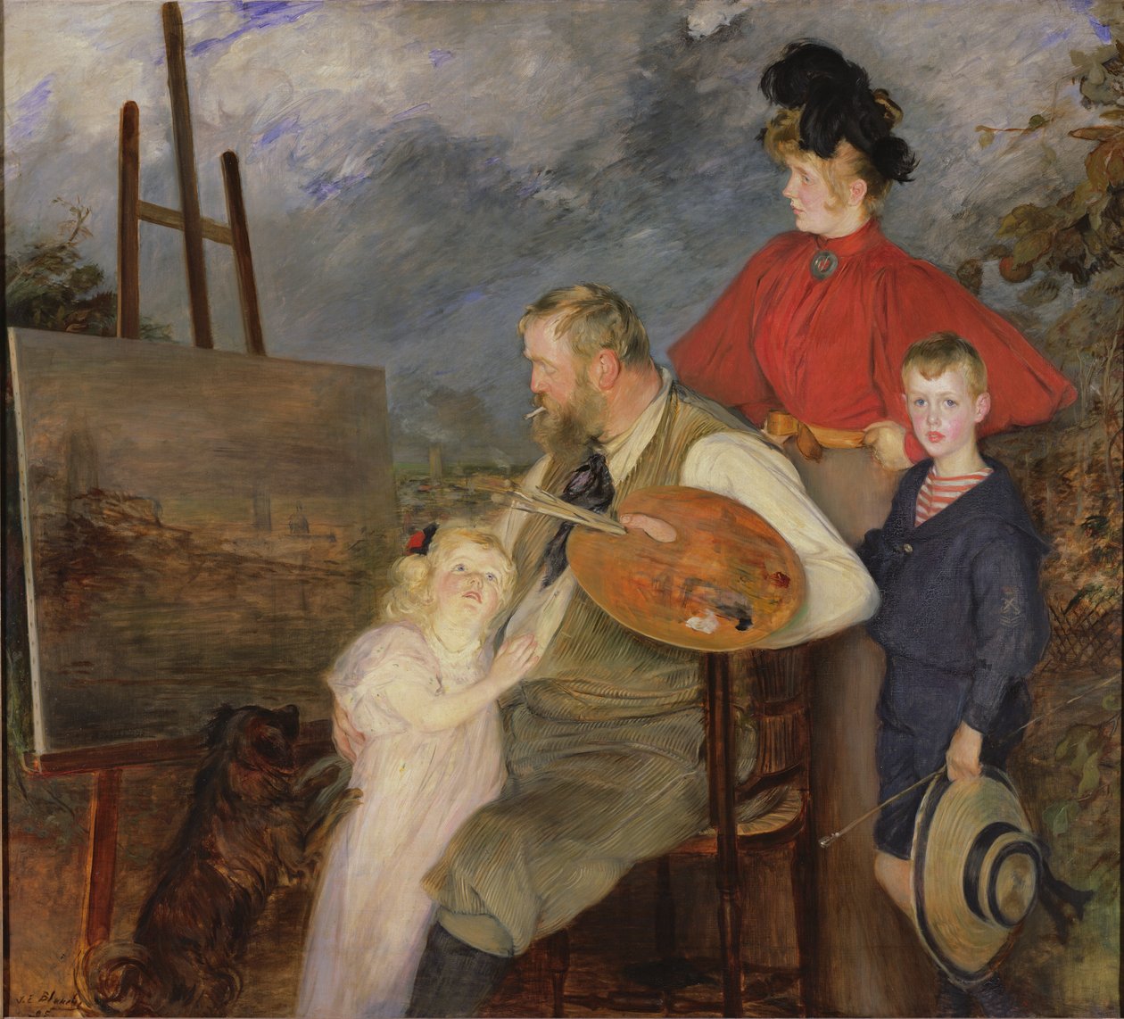 Målaren Thaulow och hans barn, eller familjen Thaulow, 1895 av Jacques Emile Blanche