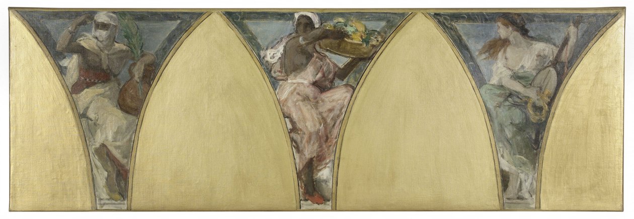 Skiss för Paris stadshus: Algeriet. Guyana. Provence, cirka 1888 (olja på duk) av Jacques Fernand Humbert