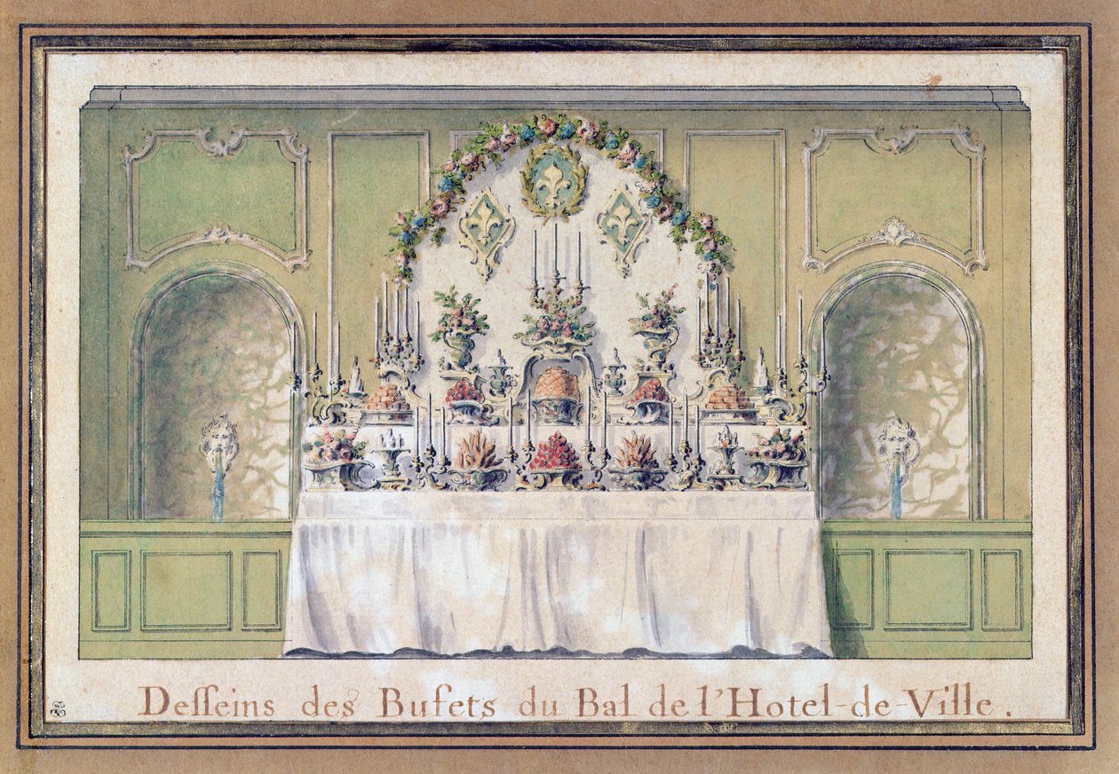 Buffé till en bal på Hotel de Ville, Paris, 1745 av Jacques François Blondel