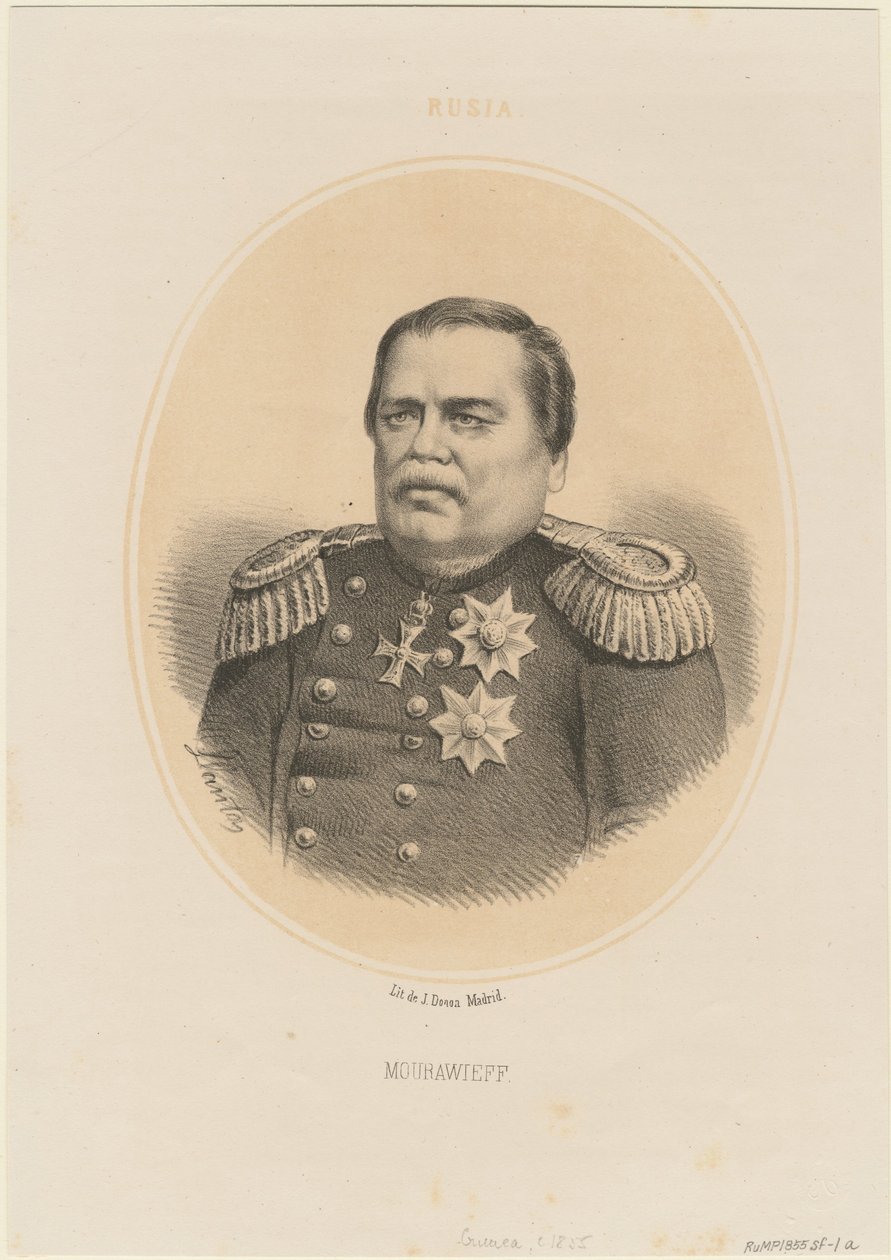 Porträtt av greve Nikolay Muravyov-Amursky 1809-1881, 1865 av Jacques Francois Gauderique Llanta