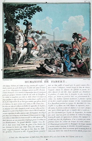 The Humanity of Abraham Fabert (1599-1662), graverad av Jean Baptiste Morret (fl.1790-1820) av Jacques Francois Joseph (after) Swebach