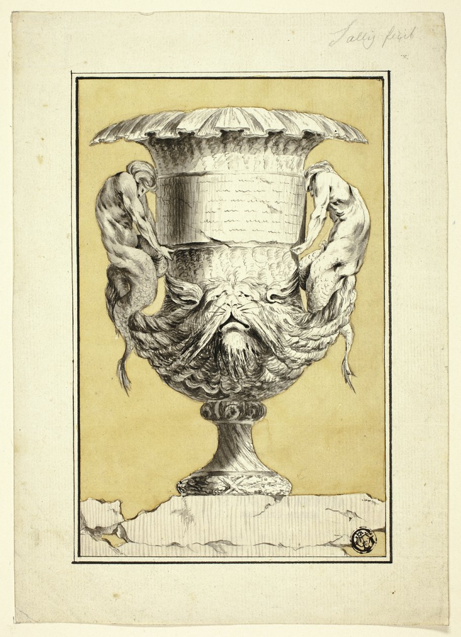 Monumental vas med antropomorfa figurer av Jacques Francois Joseph Saly
