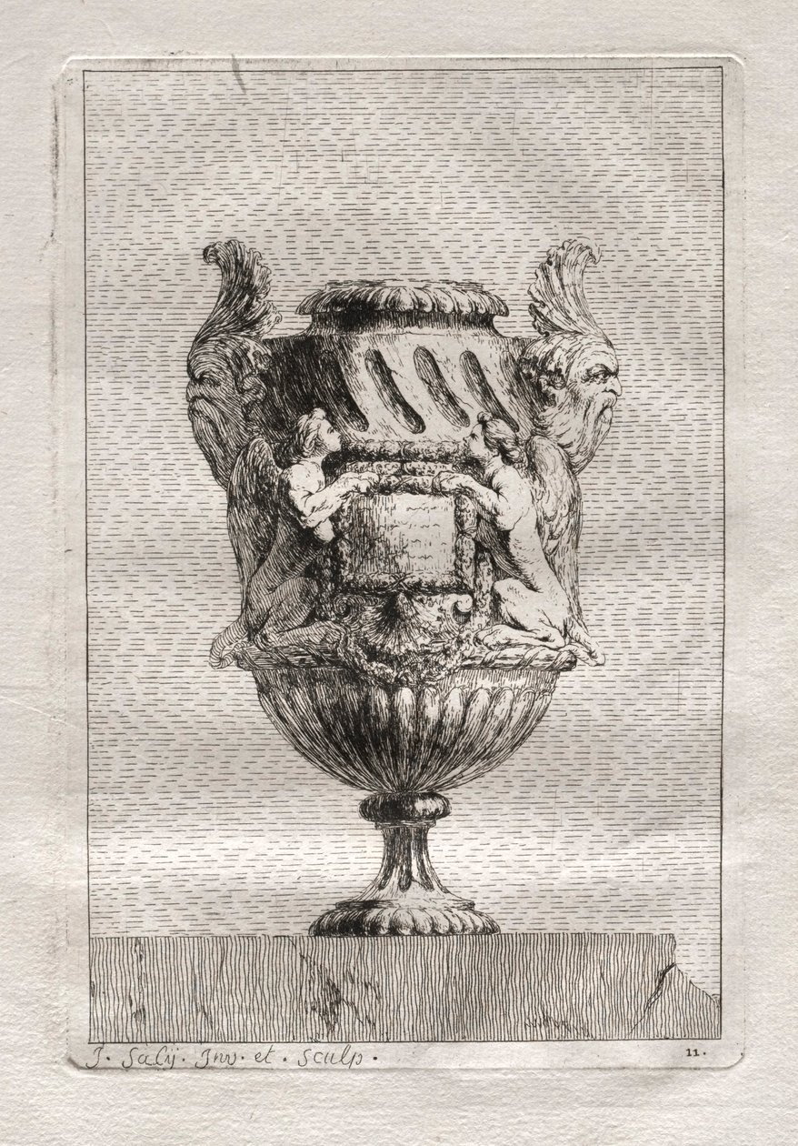 Svit med vaser: Tavla 11, 1746. av Jacques Francois Joseph Saly