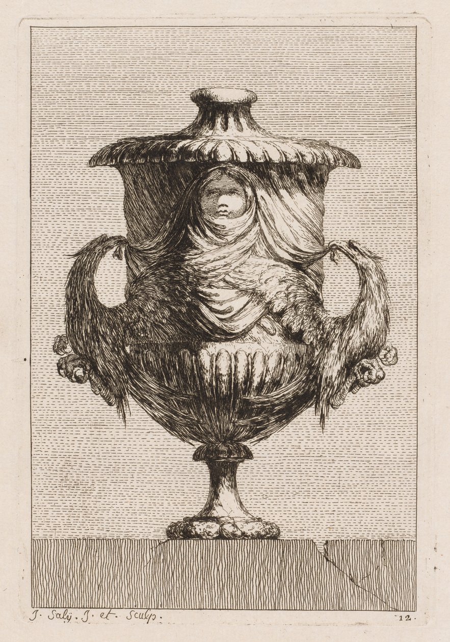 Svit med vaser: Tavla 12, 1746. av Jacques Francois Joseph Saly