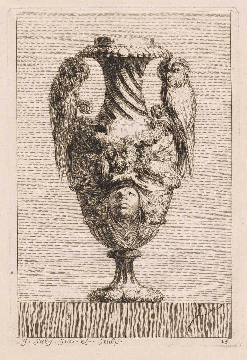 Svit med vaser: Tavla 15, 1746. av Jacques Francois Joseph Saly