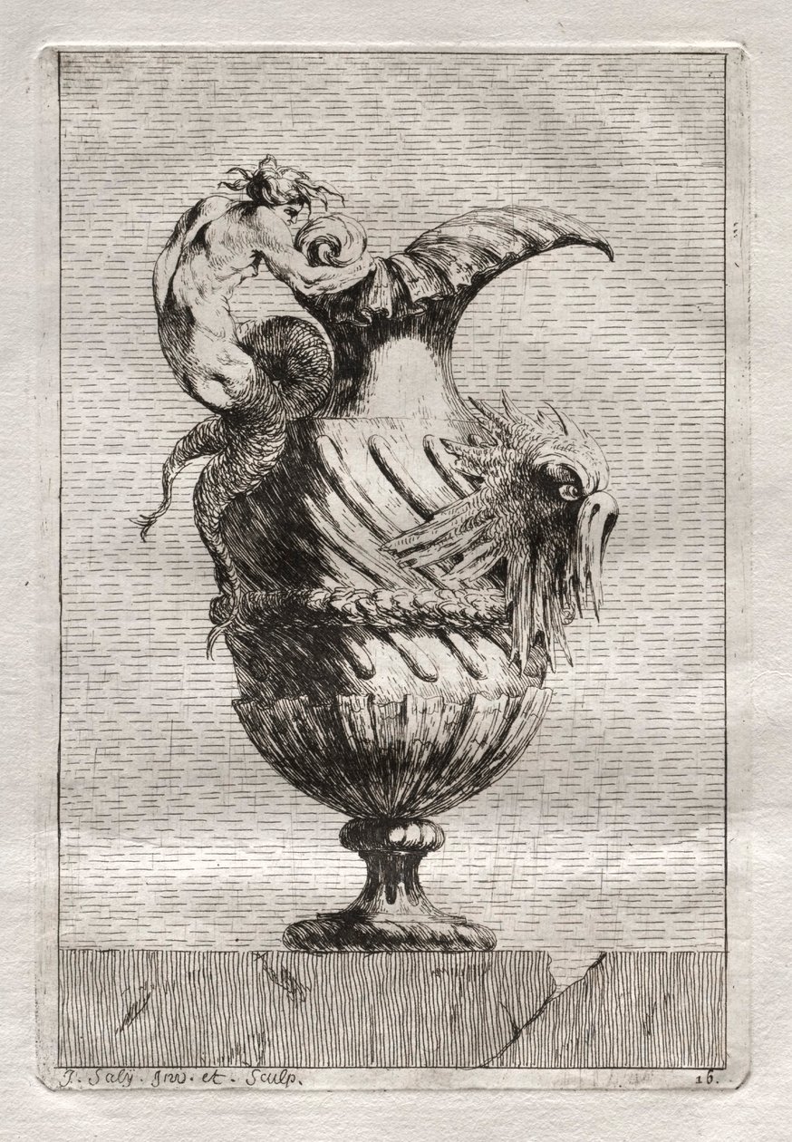 Svit med vaser: Tavla 16, 1746. av Jacques Francois Joseph Saly