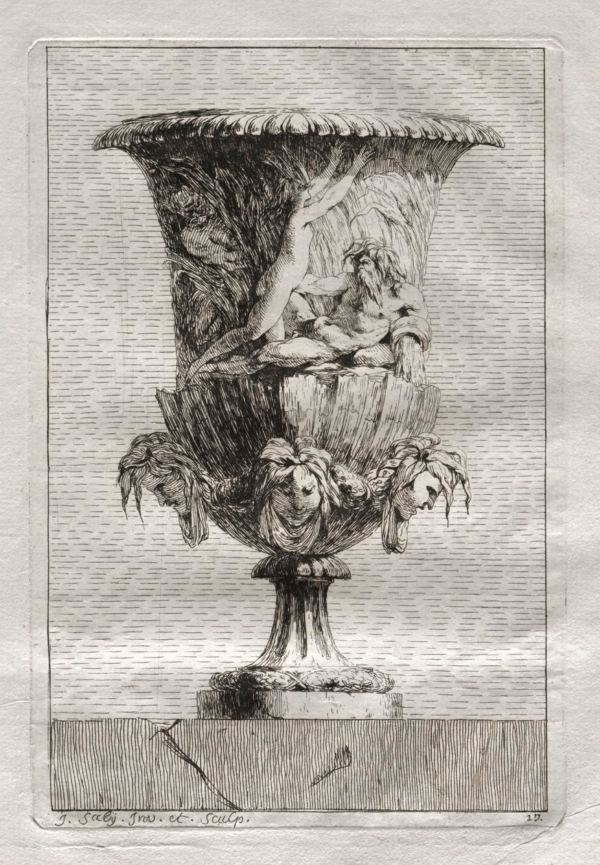 Svit med vaser: Tavla 17, 1746. av Jacques Francois Joseph Saly