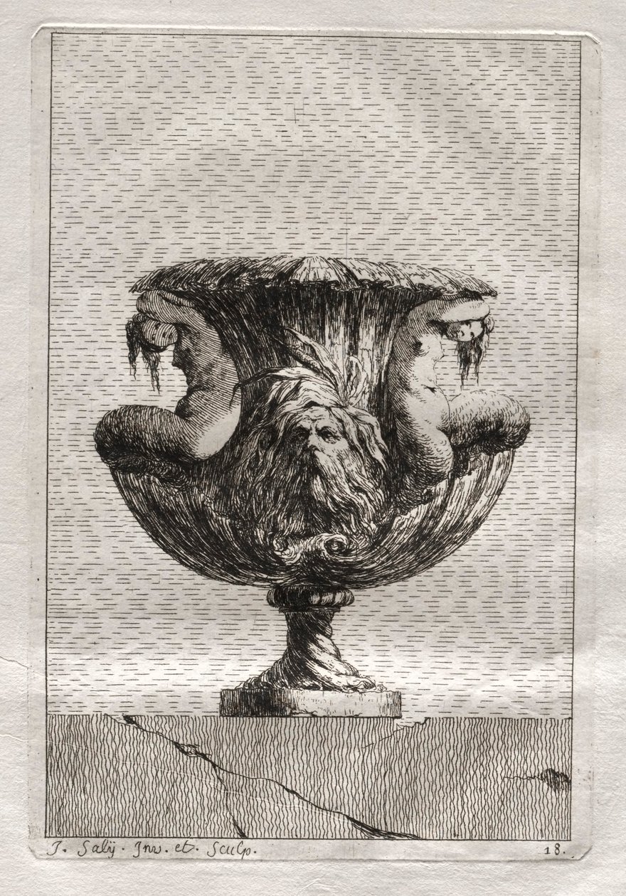 Svit med vaser: Tavla 18, 1746. av Jacques Francois Joseph Saly