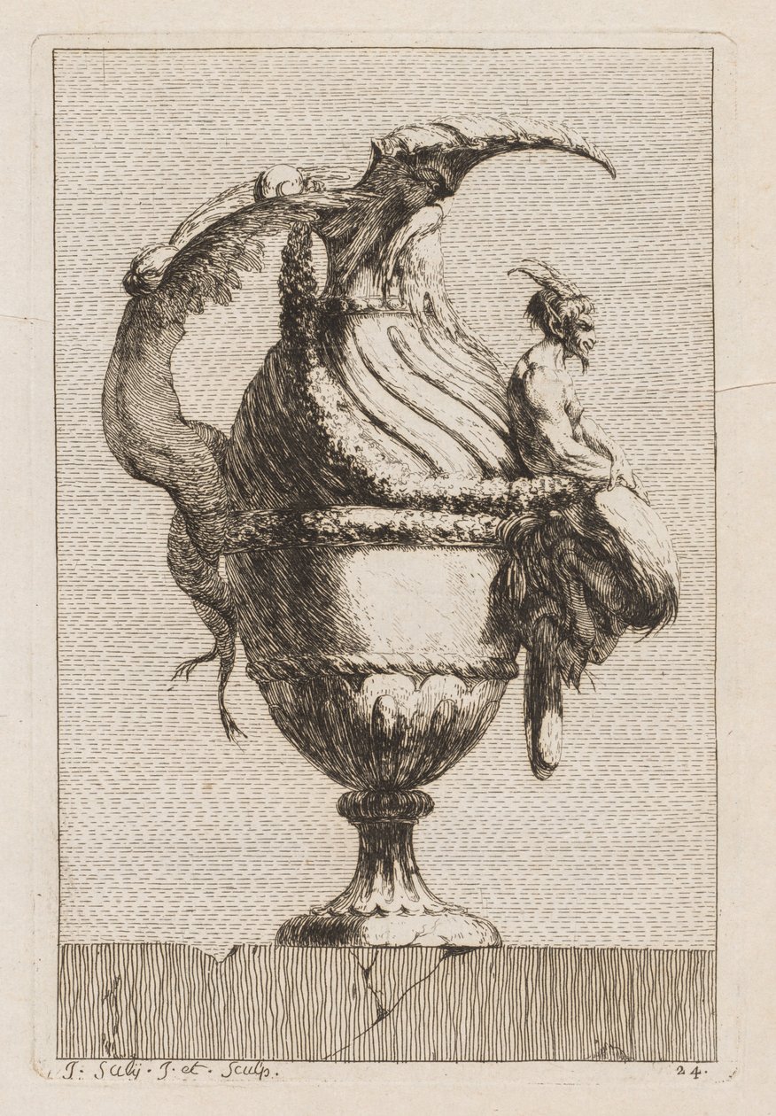 Svit med vaser: Tavla 24, 1746. av Jacques Francois Joseph Saly