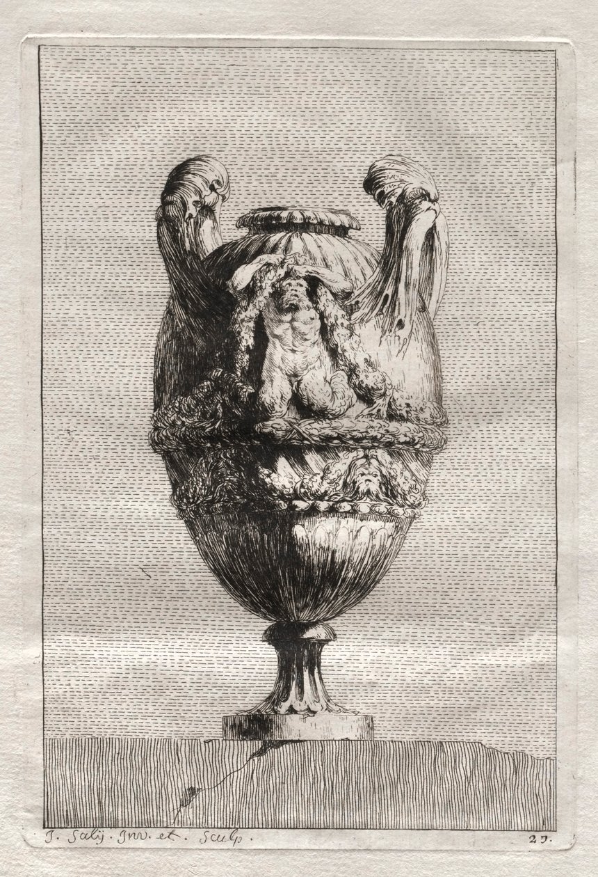 Svit med vaser: Tavla 27, 1746. av Jacques Francois Joseph Saly