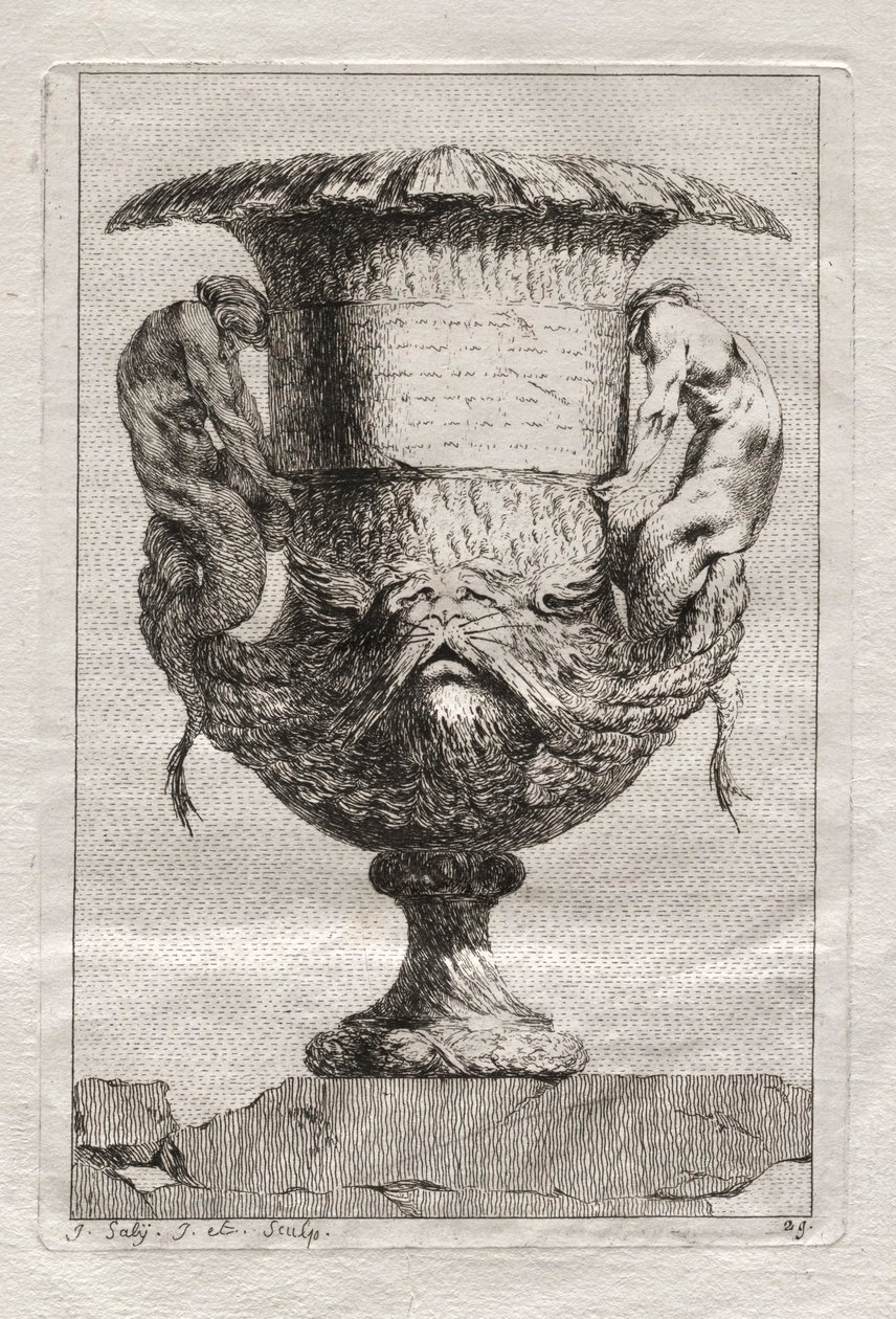 Svit med vaser: Tavla 29, 1746. av Jacques Francois Joseph Saly
