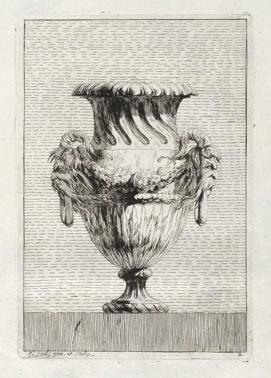 Svit med vaser: Tavla 2, 1746. av Jacques Francois Joseph Saly