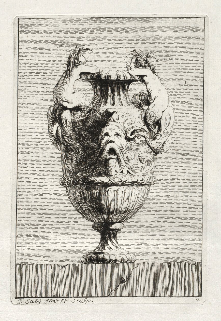 Svit med vaser: Tavla 7, 1746. av Jacques Francois Joseph Saly