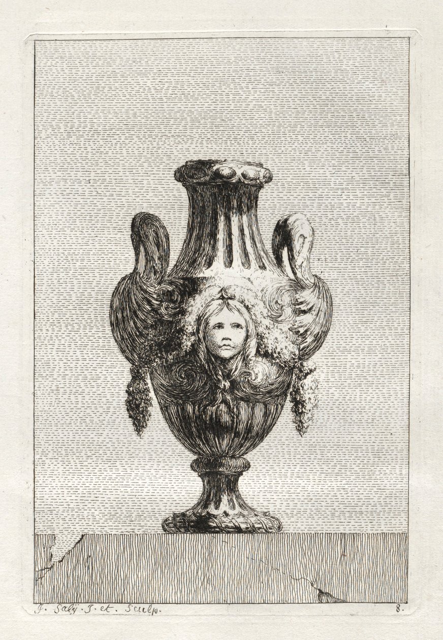Svit med vaser: Tavla 8, 1746. av Jacques Francois Joseph Saly