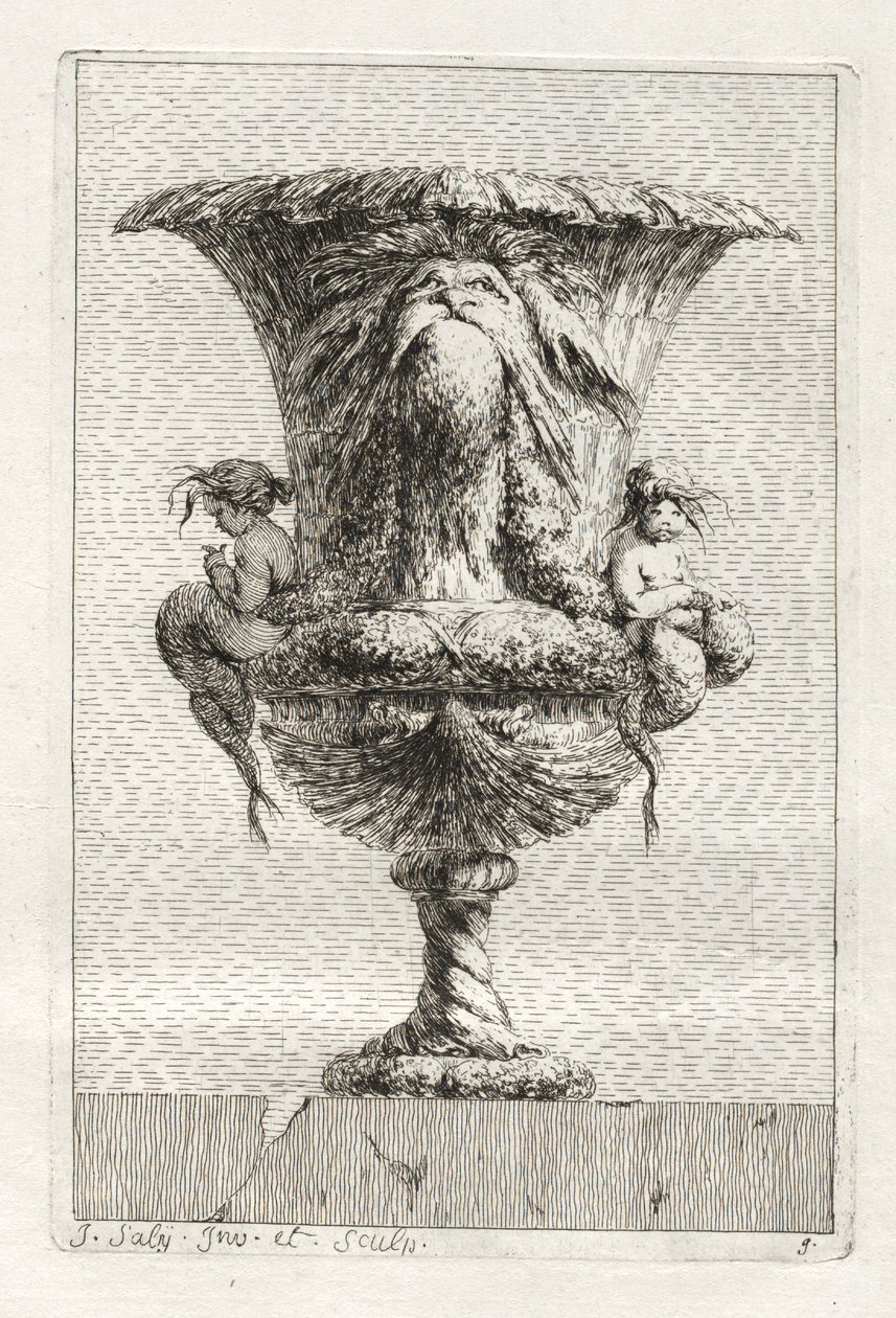 Svit med vaser: Tavla 9, 1746. av Jacques Francois Joseph Saly