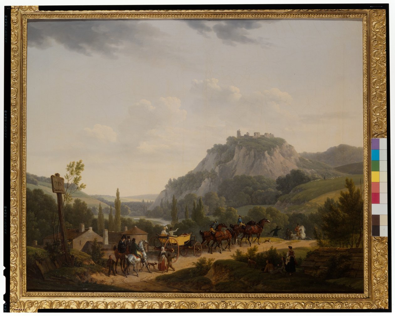 En grupp resenärer i ett landskap av Jacques Francois Joseph Swebach