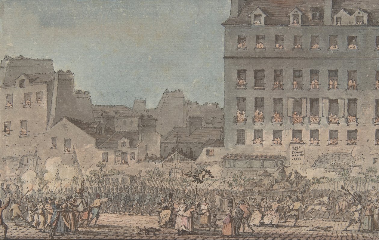 Ludvig XVI kommer in i Paris den 6 oktober 1789, 1789. av Jacques Francois Joseph Swebach