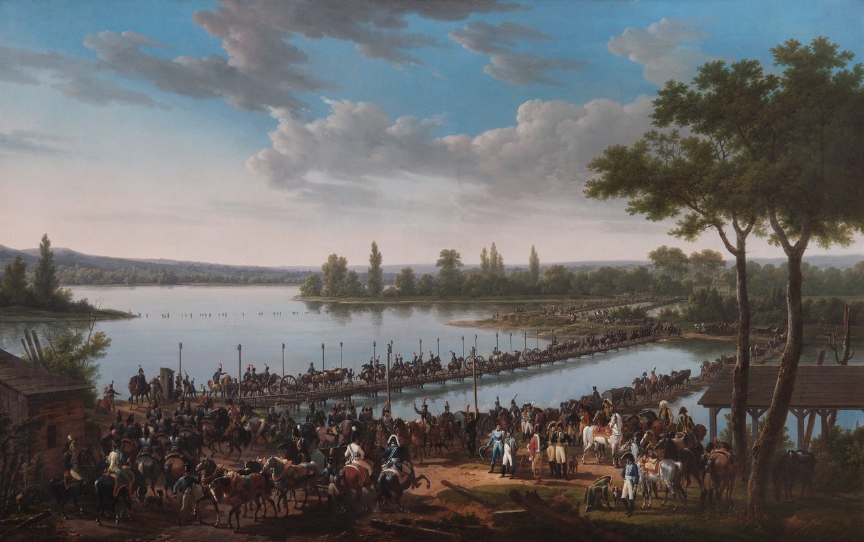 "Donaupassagen av Napoleon före slaget vid Wagram", 1809 1810 av Jacques Francois Joseph Swebach