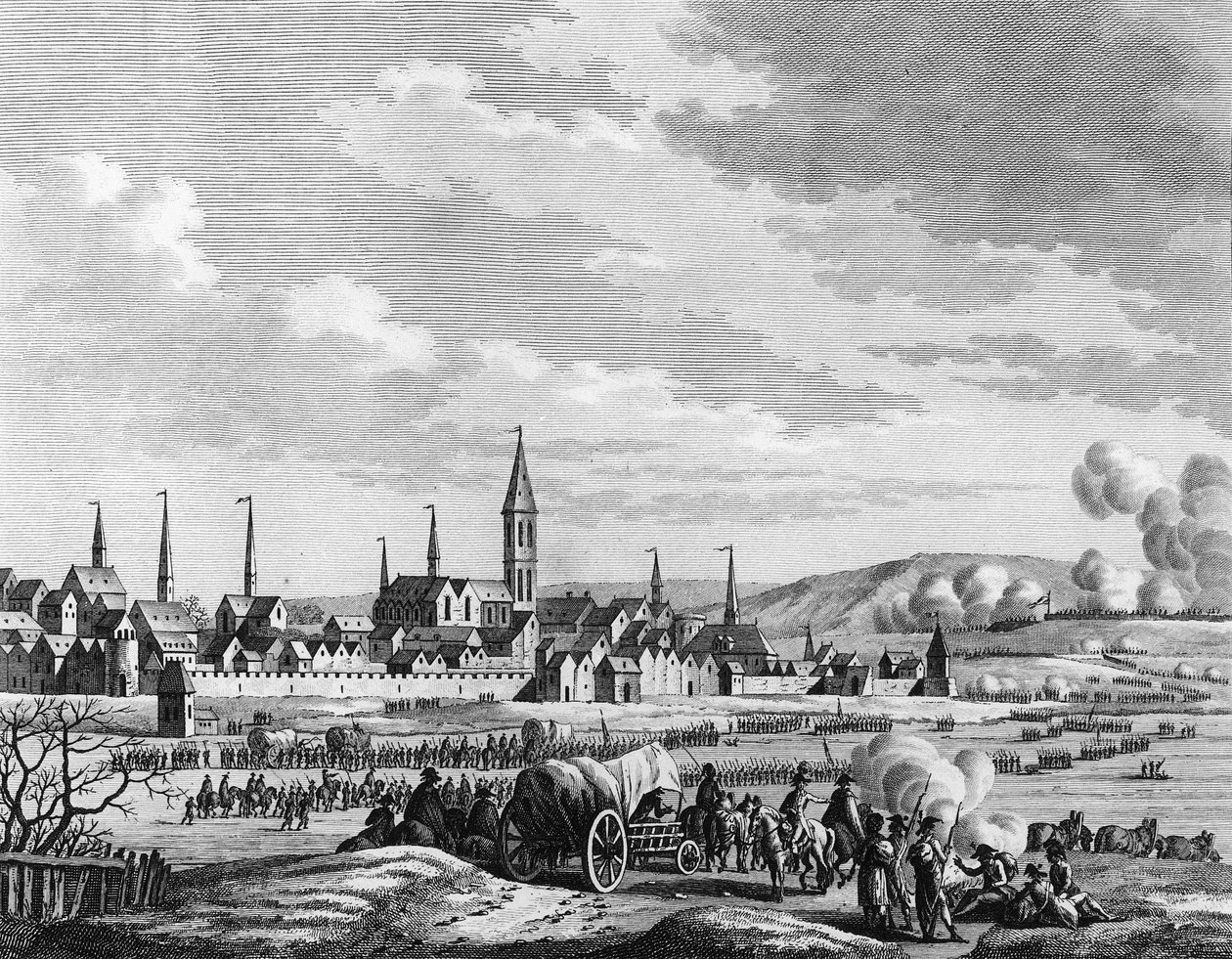 Franska revolutionens krig och antirevolutionära rörelser: I Holland, passage av floden Waal på isen den 14 januari av Jacques Francois Joseph Swebach